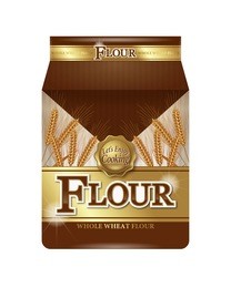 illustration of flour package. / white background.