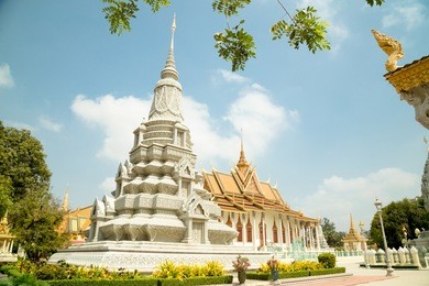 cambodia royal palace, silver pagoda and stupa