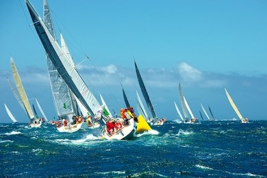 sailing yachts regatta. series yachts and ships
