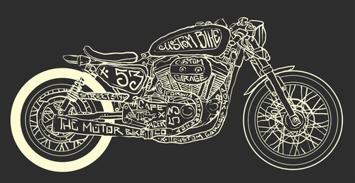 vintage motorcycle hand drawn vector