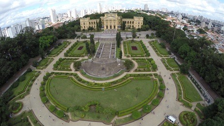 aerial view of the ipiranga museum (museu do ipiranga) in sao paulo, brazil