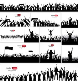 big collection of silhouettes of sports people