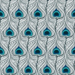 seamless pattern with decorative feathers. peacock feather.