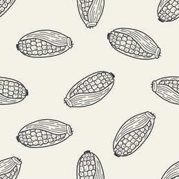 corn doodle seamless pattern background