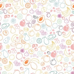 vector fruits pattern. fruits seamless background