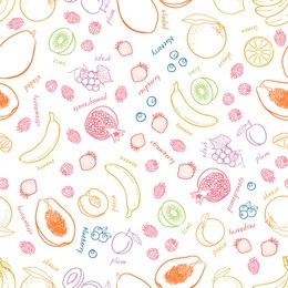 vector fruits pattern. fruits seamless background