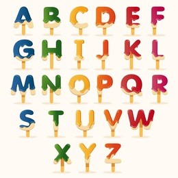 vector of colorful popsicle alphabets : vector illustration