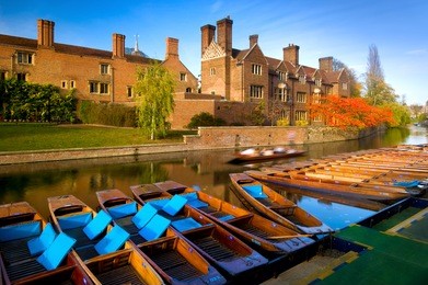 punts on the river cam in cambridge, cambridgeshire, england 