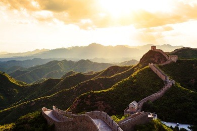 great wall under sunshine during sunset