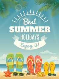vector summer background with summer elements 