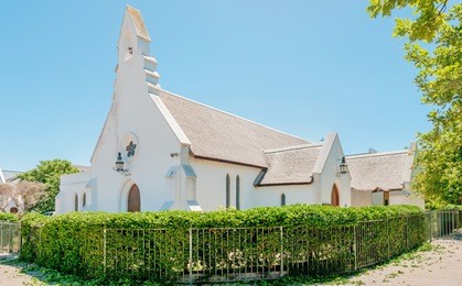 stellenbosch, south africa - december 18, 2014: st. mary anglican church. building commenced 1852