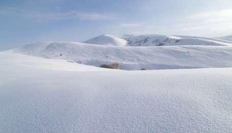snowy mountains in kazakhstan