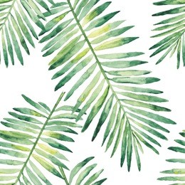 tropical leaves watercolor. seamless vector pattern