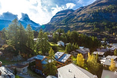 ski resort zermatt in a summer day in switzerland