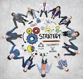 strategy solution tactics teamwork growth vision concept
