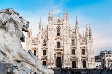 duomo of milan, italy. cathedral. symbol of milano.beautiful day 