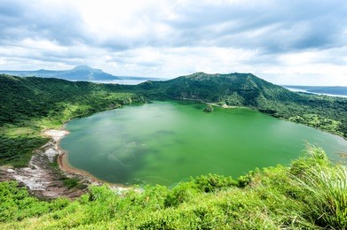 lake crater at taal volcano,tagaytay city,philippine.
