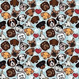 seamless pattern with dog breeds. dog collection.