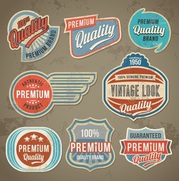 vintage label set. vector retro design banner backgrounds