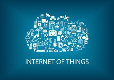 internet of things (iot) concept with cloud computing. concept of smart machines always connected via the internet.