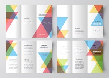 set brochure design template colored transparent