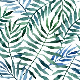 seamless exotic pattern with tropical leaves. vector illustration