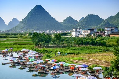 yangshuo, china on the li river.