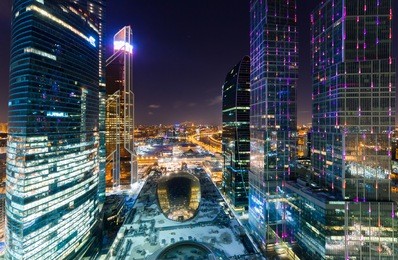among the skyscrapers of moscow international business center