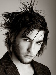 good looking  young man with modern hairstyle - toned in ps