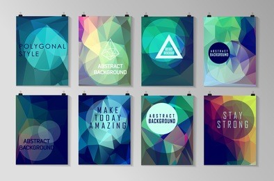 set of poster, flyer, brochure design templates. abstract modern polygonal backgrounds. 