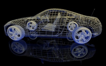 car model on colored background