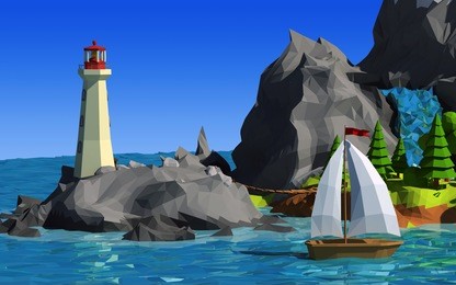 low poly island