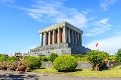 ho chi minh mausoleum in hanoi, vietnam