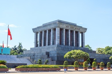 ho chi minh mausoleum in hanoi, vietnam