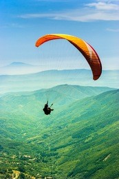 paragliding in the valley