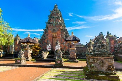main entrance of country temple in bali,indonesia.