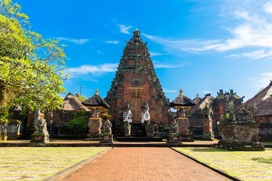 main entrance of country temple in bali,indonesia.