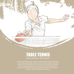 table tennis background design. hand drawn.