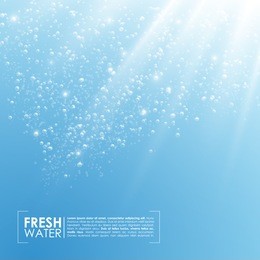 deep water bubbles illuminated by rays of light vector illustration