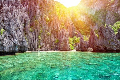 beautiful landscape scenery in el nido, philippines