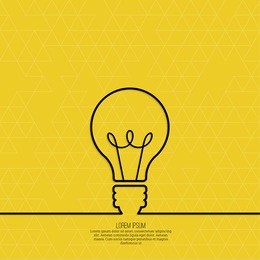 bulb light idea. concept of big ideas inspiration innovation, invention, effective thinking. 