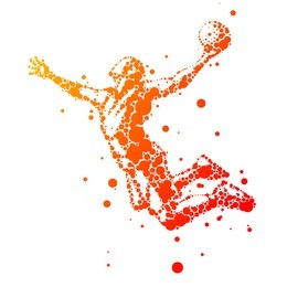 abstract basketball player in jump