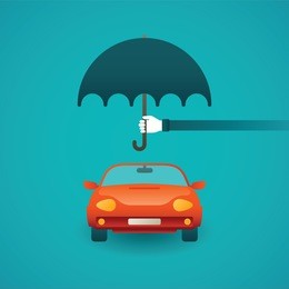 passenger car insurance vector concept in flat style