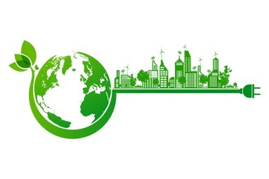 green earth and city eco concept