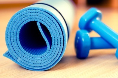 mats for fitness classes and dumbbells - filter instagram