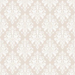 floral pattern. wallpaper baroque, damask. seamless  background. white and beige ornament.