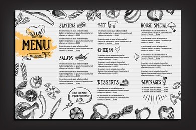 cafe menu restaurant brochure. food design template.