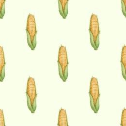 watercolor seamless pattern of corn, vector illustration.