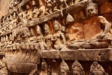 terrace of the leper king, angkor wat, cambodia
close up detail of the wall