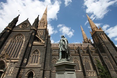 st. patrick's cathedral in melbourne, victoria, australia. roman catholic church.
